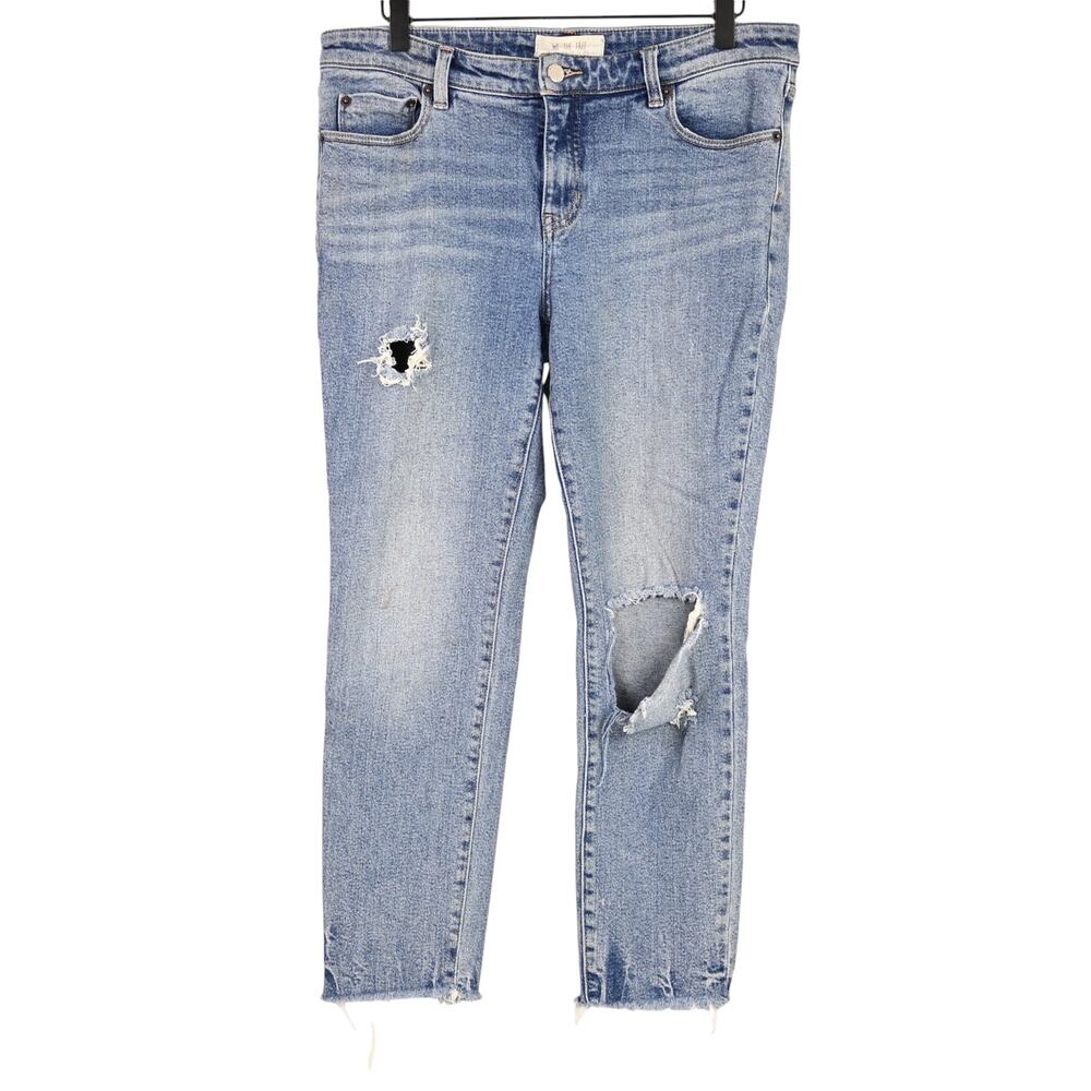 Free People We the Free Distressed Frayed Hem Jeans, 30